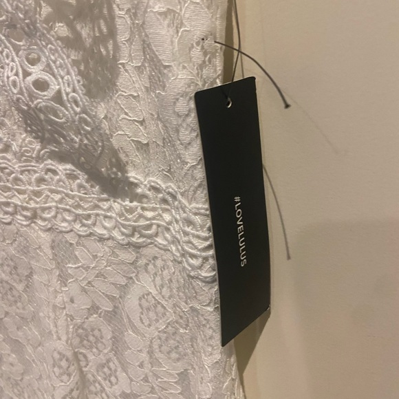 NWT Lulu's High-Neck White Lace Tank Mini Dress - Picture 11 of 11